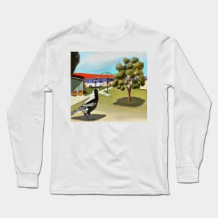 Aussie Backyard (with Magpie) Long Sleeve T-Shirt